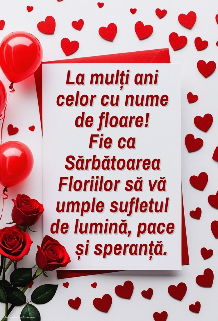 Imagini frumoase cu mesaje de Florii: Trandafiri și inimioare