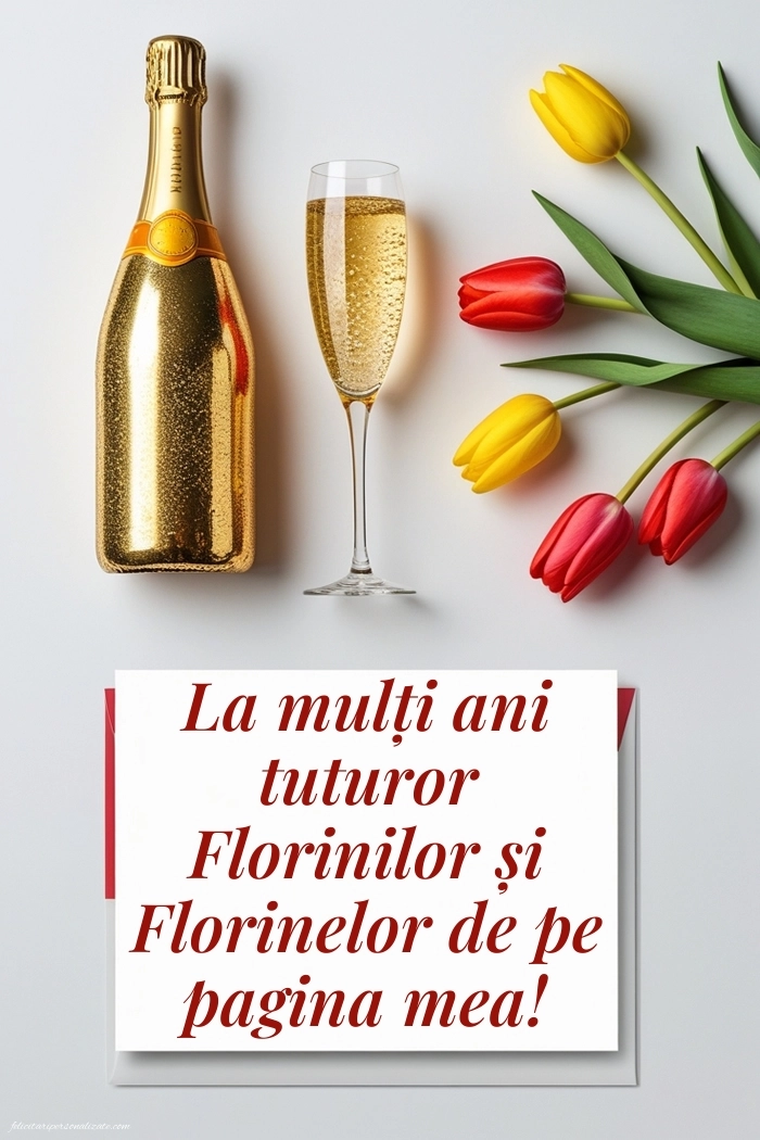 Imagini frumoase cu mesaje de Florii: Șampanie și lalele