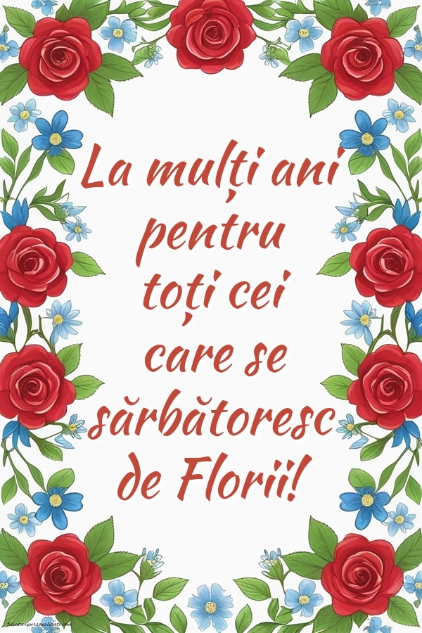 Felicitări de Florii pentru facebook: Flori