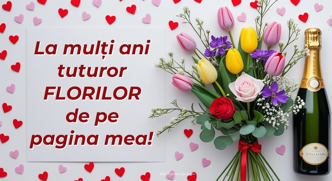Imagini cu felicitări de Florii 2026: Șampanie și flori
