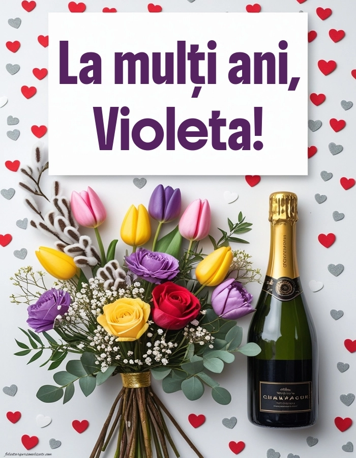 La mulți ani de Florii nume imagini: Șampanie și flori