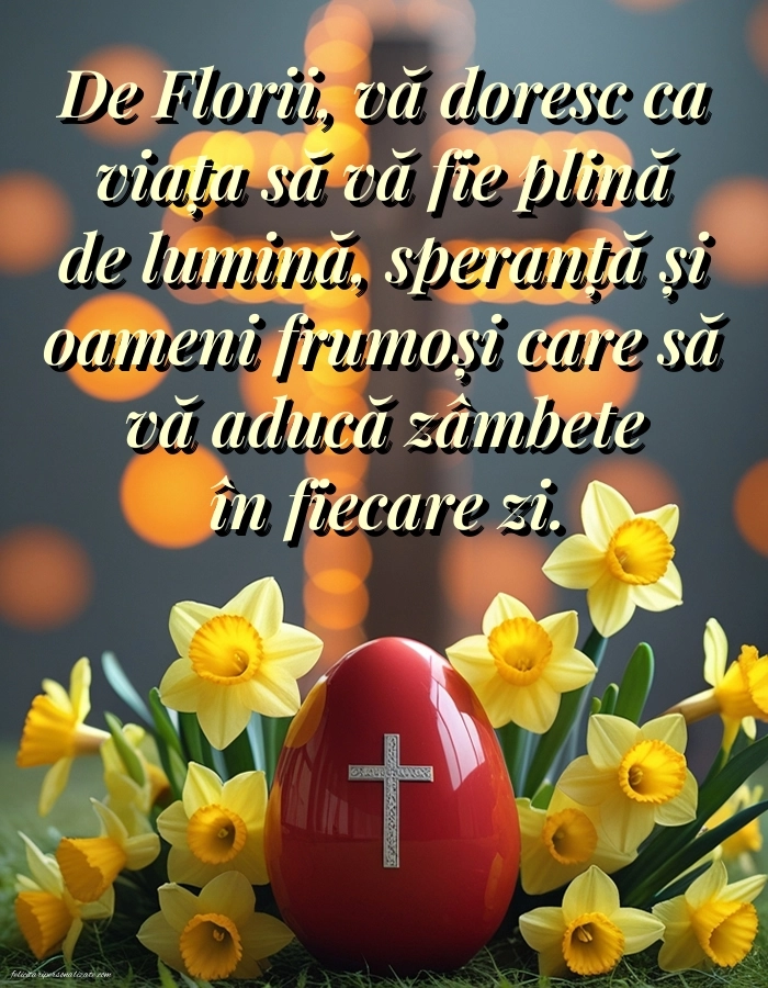 Imagini cu felicitări de Florii 2026: Ouă și Flori de Paște