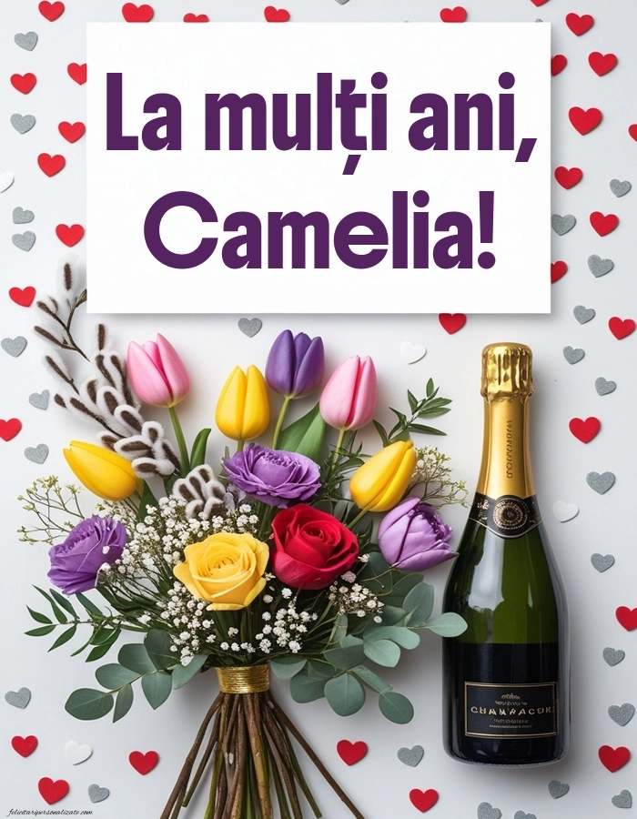 La mulți ani de Florii nume imagini: Șampanie și flori