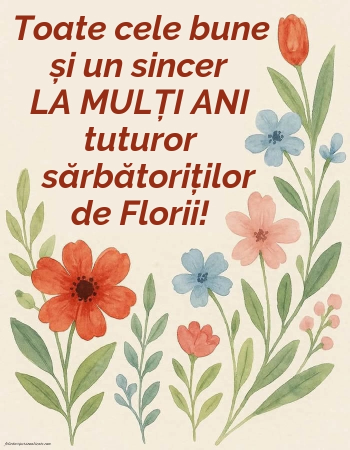 Felicitări de Florii pentru facebook: Flori