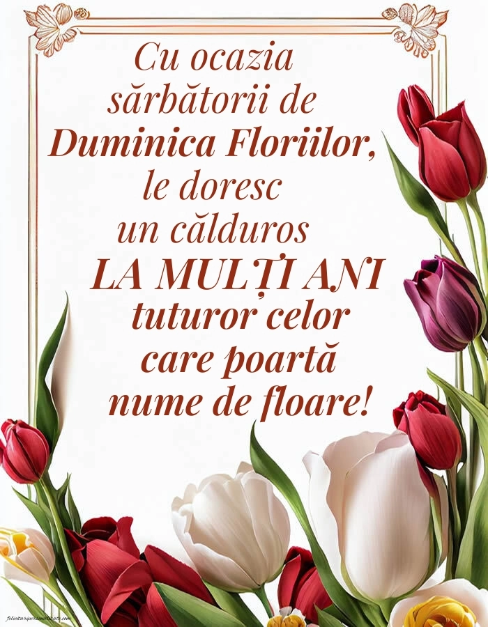Felicitări de Florii pentru prieteni: Flori