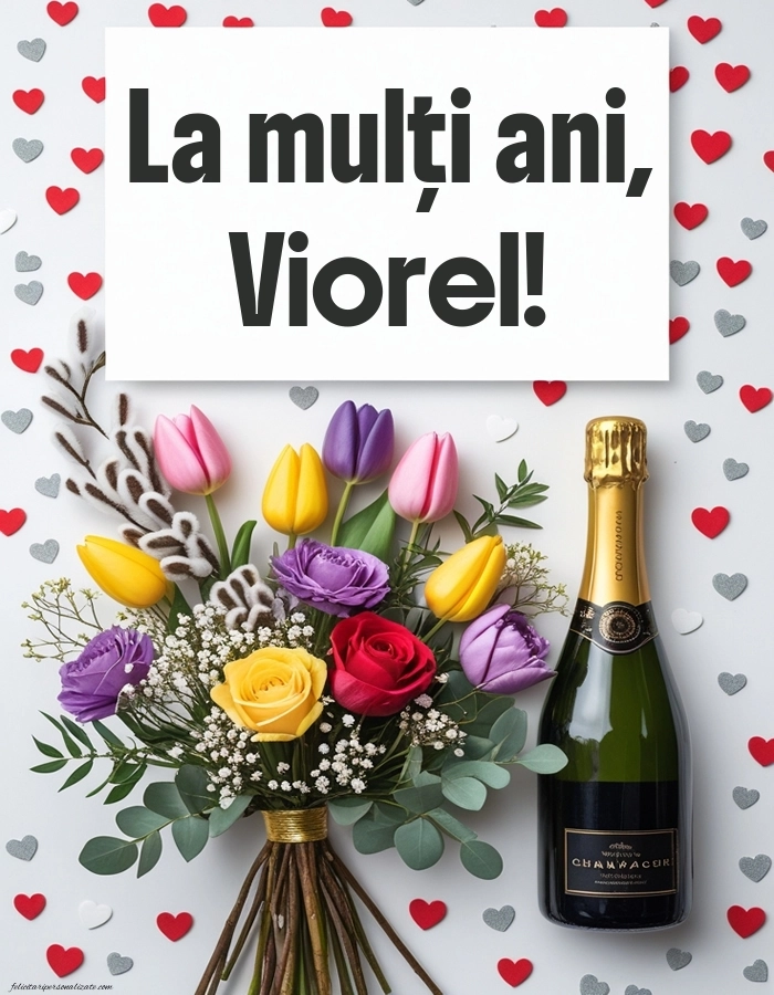La mulți ani de Florii nume imagini: Șampanie și flori