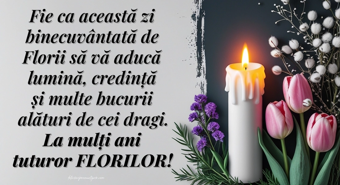 Cele Mai Frumoase Felicitări și Imagini de Florii 2026: Flori și lumânări