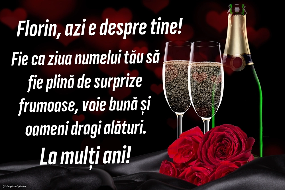 Felicitări cu urări de Florii: Șampanie