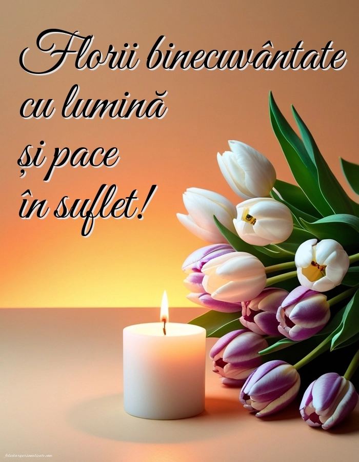 Felicitări de Florii: Imagini, Mesaje și Urări: Flori și lumânări