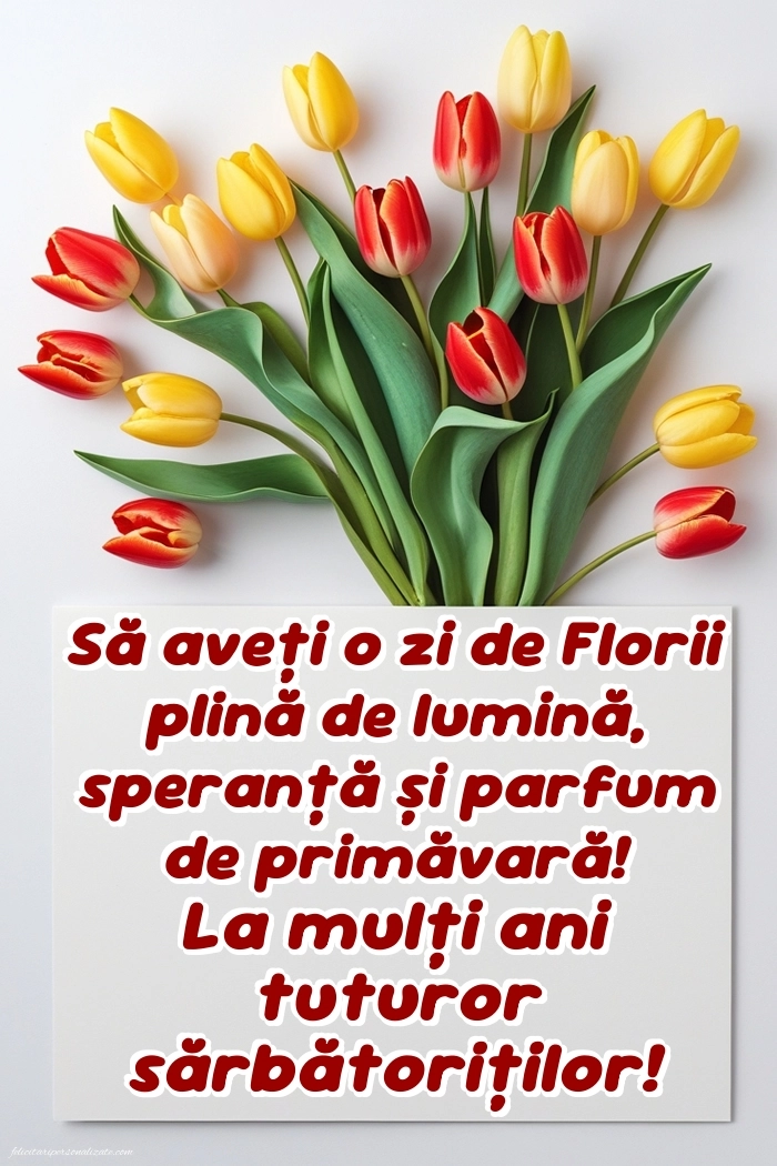 Imagini cu urări de Duminica Floriilor: Lalele