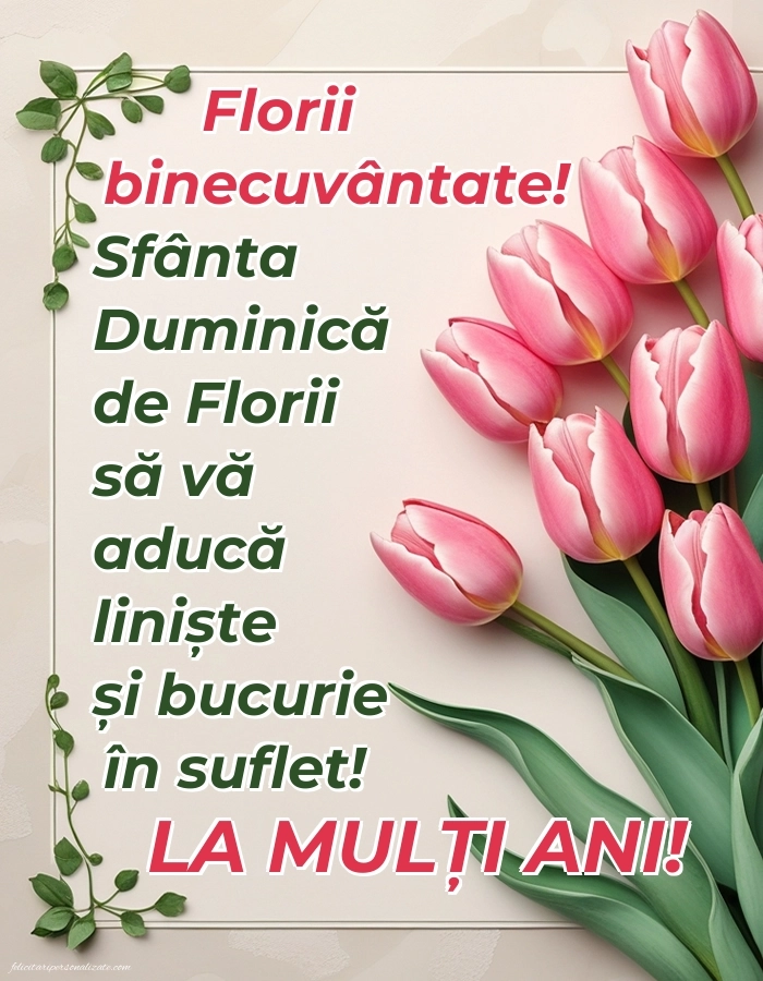 Felicitări de Florii pentru prieteni: Lalele