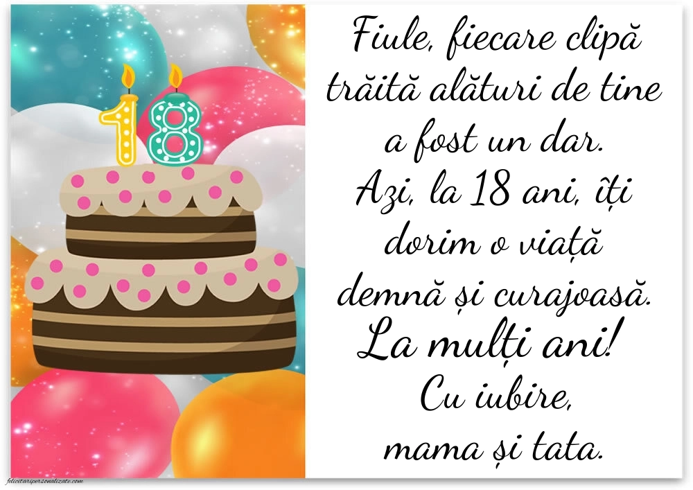 Imagini cu Felicitări de 18 Ani pentru Fiu: Tort