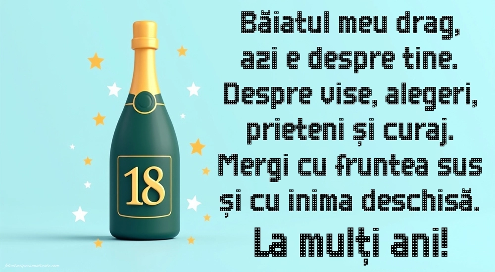 Imagini cu Felicitări de 18 Ani pentru Fiu: Șampanie