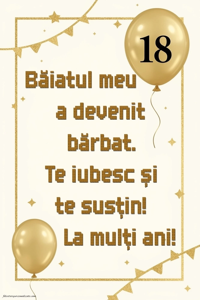 Imagini cu Felicitări de 18 Ani pentru Fiu: Baloane