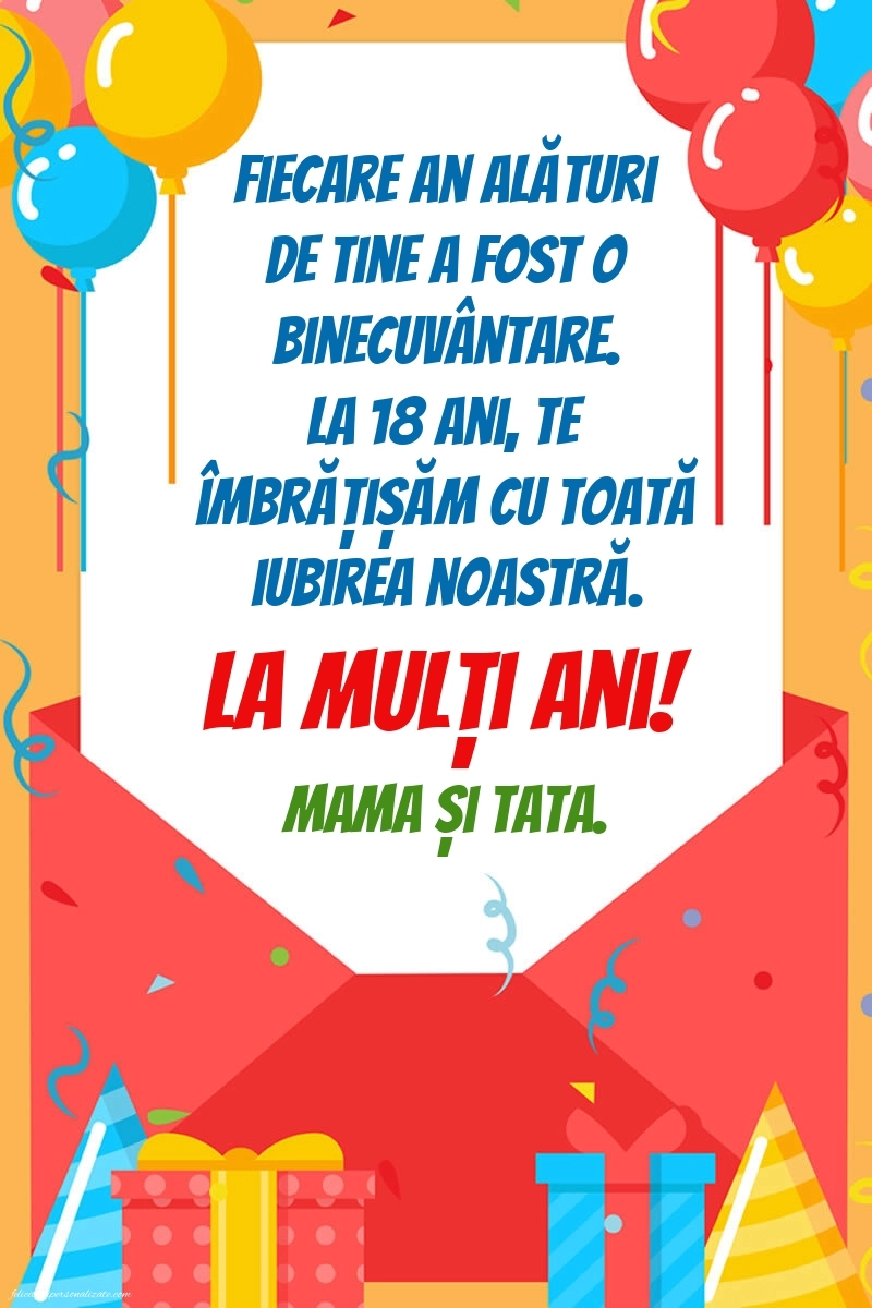 Imagini cu Felicitări de 18 Ani pentru Fiu: Baloane și Cadouri