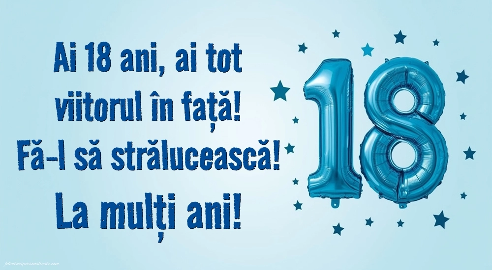Imagini cu Felicitări de Majorat – 18 Ani – Pentru Băieți: Baloane