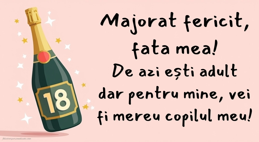 Imagini cu Felicitări de 18 ani pentru Fiică: Șampanie