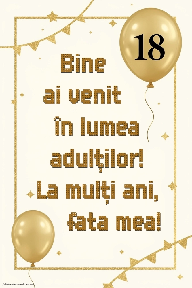 Imagini cu Felicitări de 18 ani pentru Fiică: Baloane