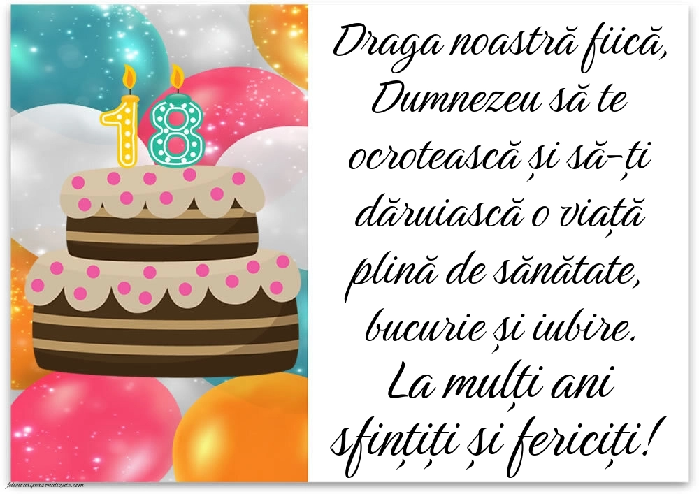 Imagini cu Felicitări de 18 ani pentru Fiică: Tort