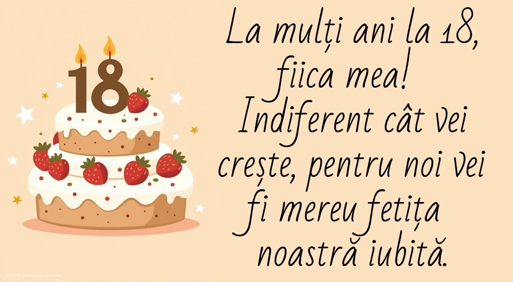 Imagini cu Felicitări de 18 ani pentru Fiică: Tort