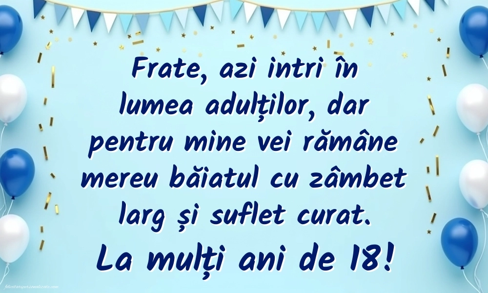 Imagini cu Felicitări de 18 Ani pentru Frate: Baloane
