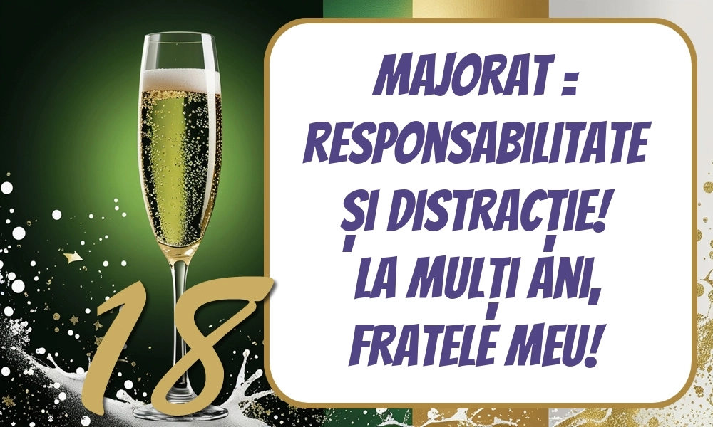 Imagini cu Felicitări de 18 Ani pentru Frate: Șampanie