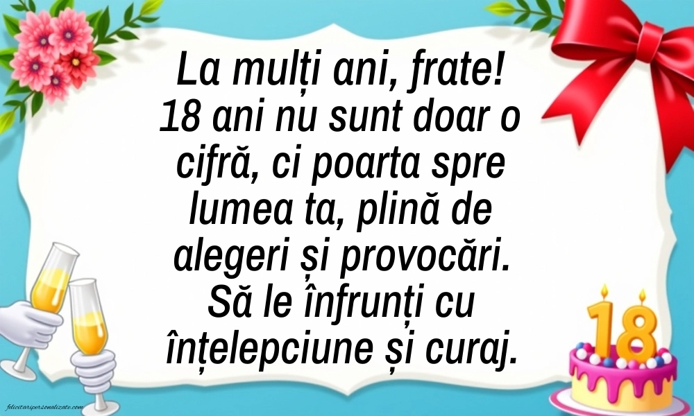 Imagini cu Felicitări de 18 Ani pentru Frate: Șampanie și tort