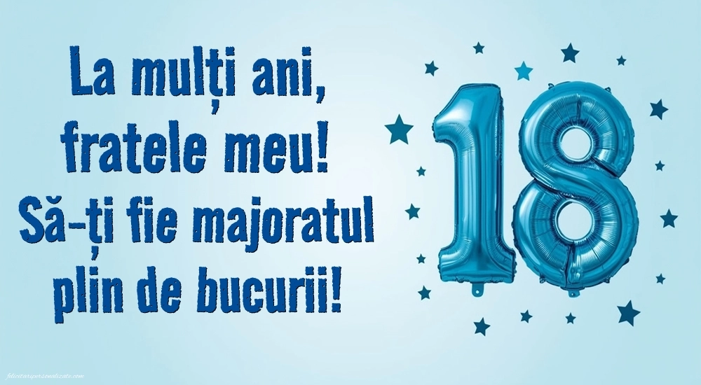 Imagini cu Felicitări de 18 Ani pentru Frate: Baloane
