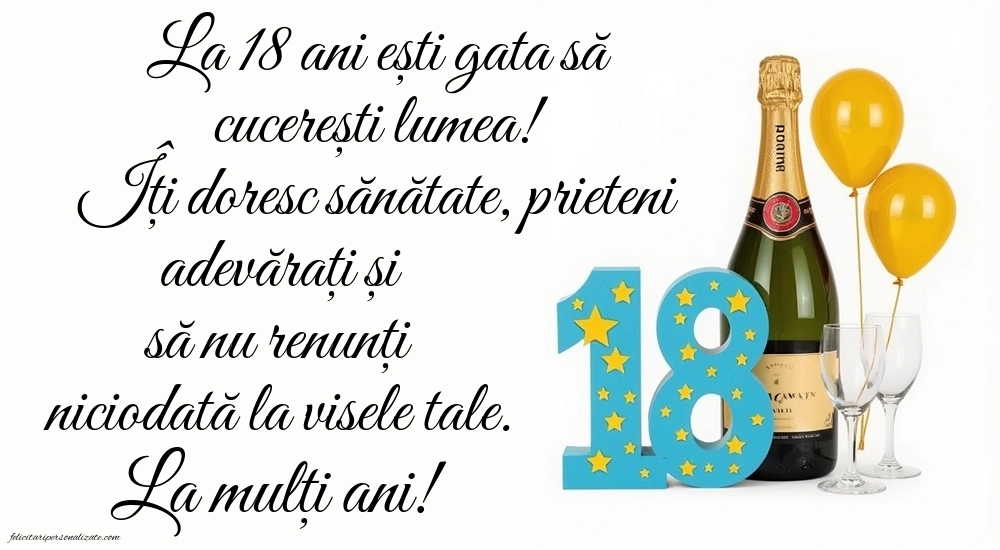 Imagini cu Felicitări de 18 Ani pentru Frate: Șampanie și baloane
