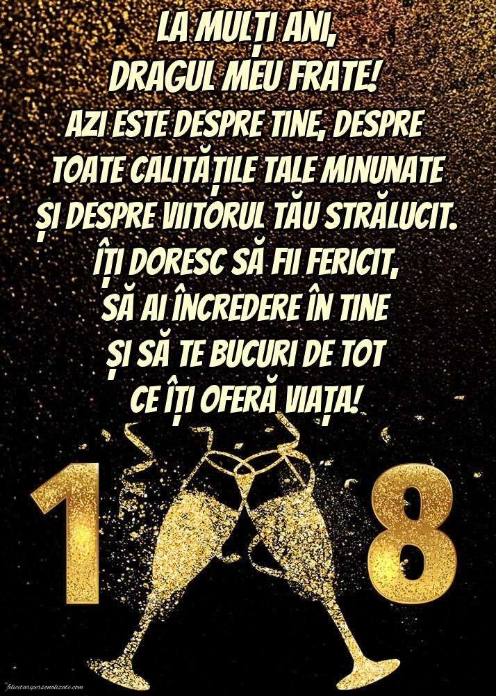 Imagini cu Felicitări de 18 Ani pentru Frate: Șampanie