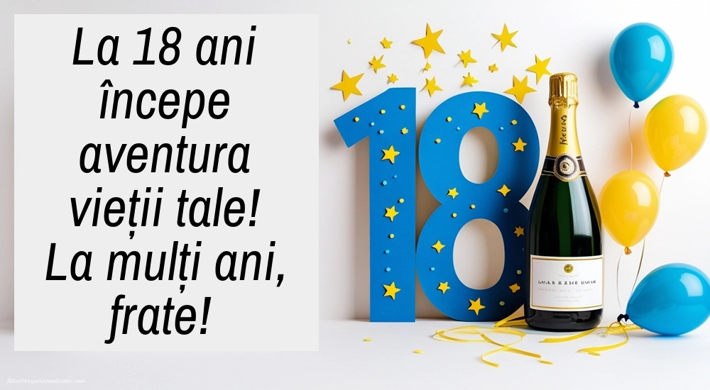 Imagini cu Felicitări de 18 Ani pentru Frate: Șampanie și baloane
