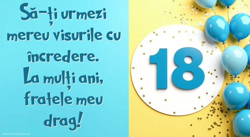 Imagini cu Felicitări de 18 Ani pentru Frate: Baloane
