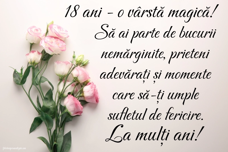 Imagini cu Felicitări de 18 ani pentru Nepoată: Flori