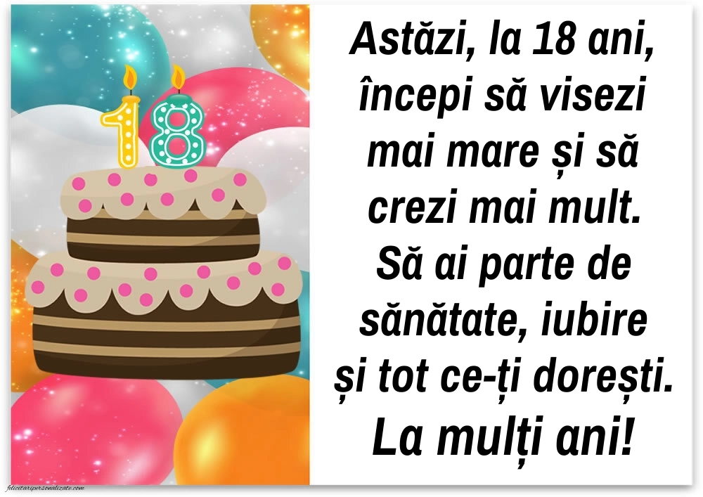 Imagini cu Felicitări de 18 ani pentru Nepoată: Tort