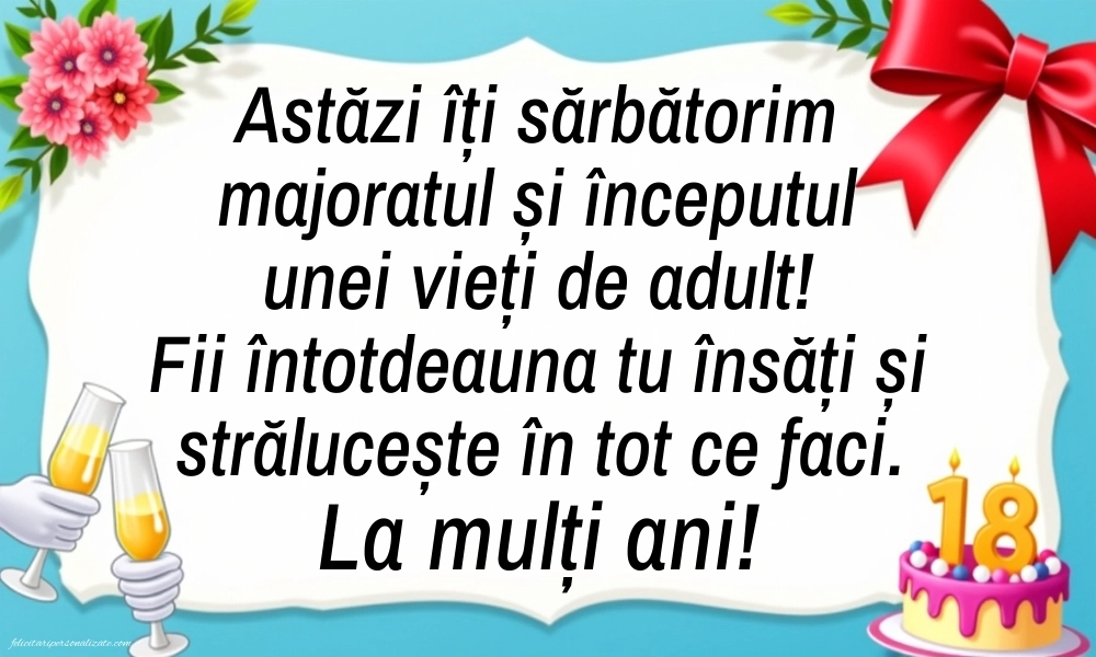 Imagini cu Felicitări de 18 ani pentru Nepoată: Șampanie și tort