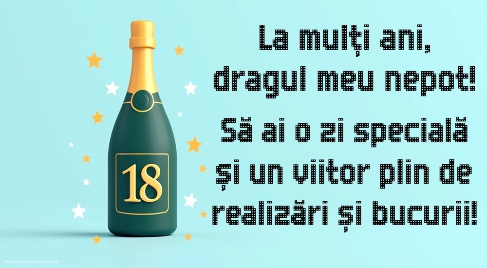 Imagini cu Felicitări de 18 Ani pentru Nepot: Șampanie