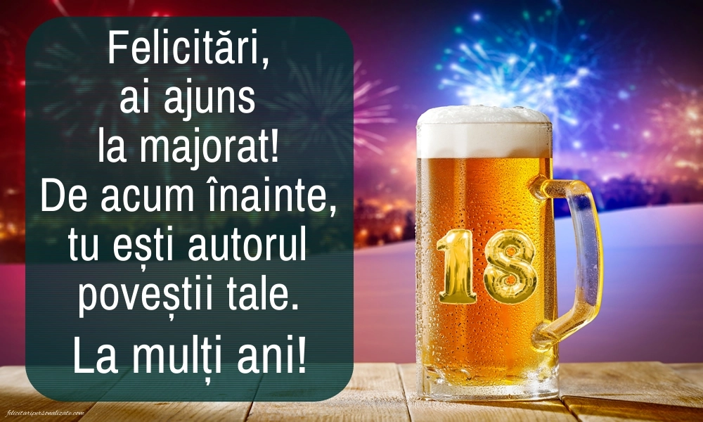 Imagini cu Felicitări de 18 Ani pentru Nepot: Halbă de bere