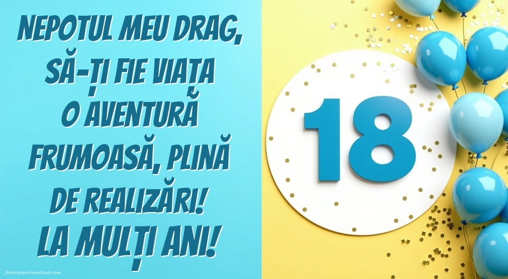 Imagini cu Felicitări de 18 Ani pentru Nepot: Baloane