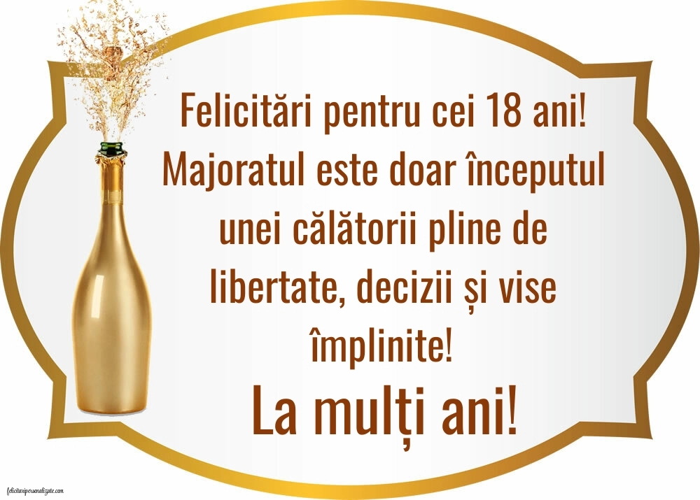 Imagini cu Felicitări de 18 Ani pentru Nepot: Șampanie