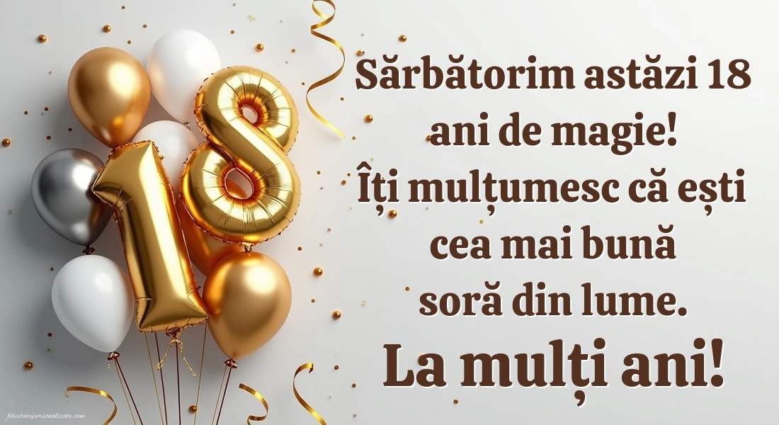 Imagini cu Felicitări de 18 ani pentru Soră: Baloane
