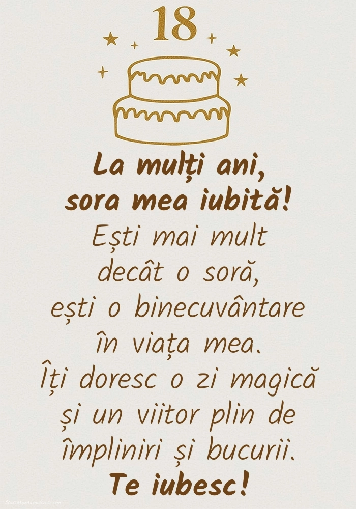 Imagini cu Felicitări de 18 ani pentru Soră: Tort