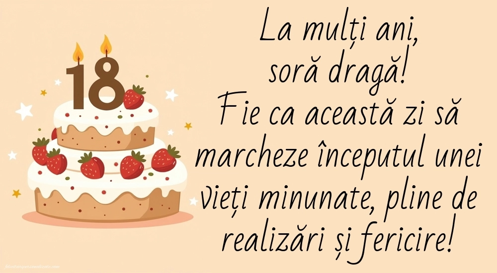 Imagini cu Felicitări de 18 ani pentru Soră: Tort