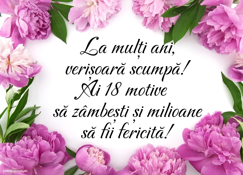 Imagini cu Felicitări de 18 ani pentru Verișoară: Flori