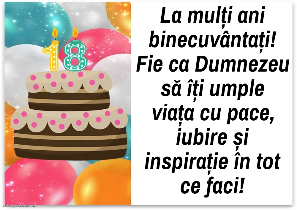 Imagini cu Felicitări de 18 Ani pentru Verișor: Tort