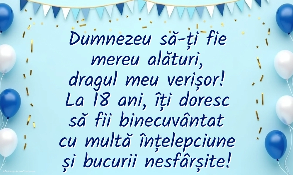 Imagini cu Felicitări de 18 Ani pentru Verișor: Baloane