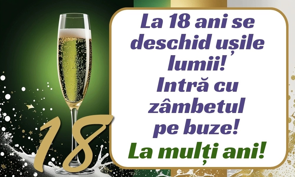 Imagini cu Felicitări de 18 Ani pentru Verișor: Șampanie
