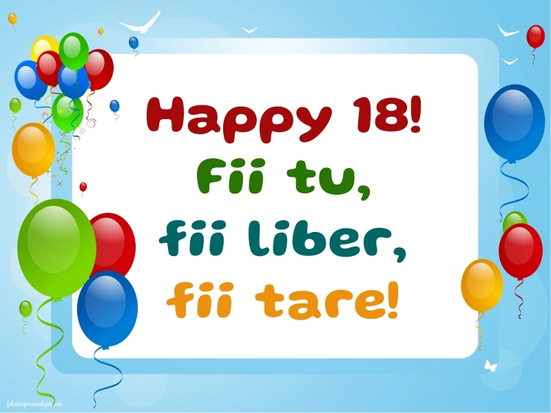 Imagini cu Felicitări de 18 Ani pentru Verișor: Baloane