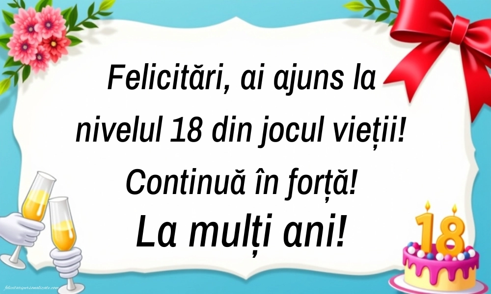 Imagini cu Felicitări de 18 Ani pentru Verișor: Șampanie și tort