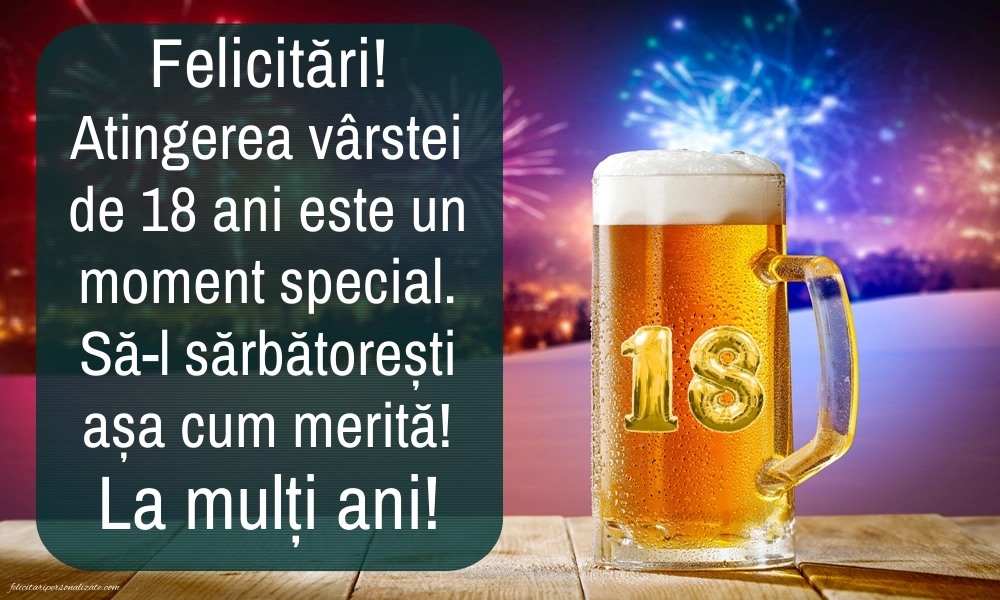Cele mai frumoase imagini cu La Mulți Ani 18 ani: Halbă de bere