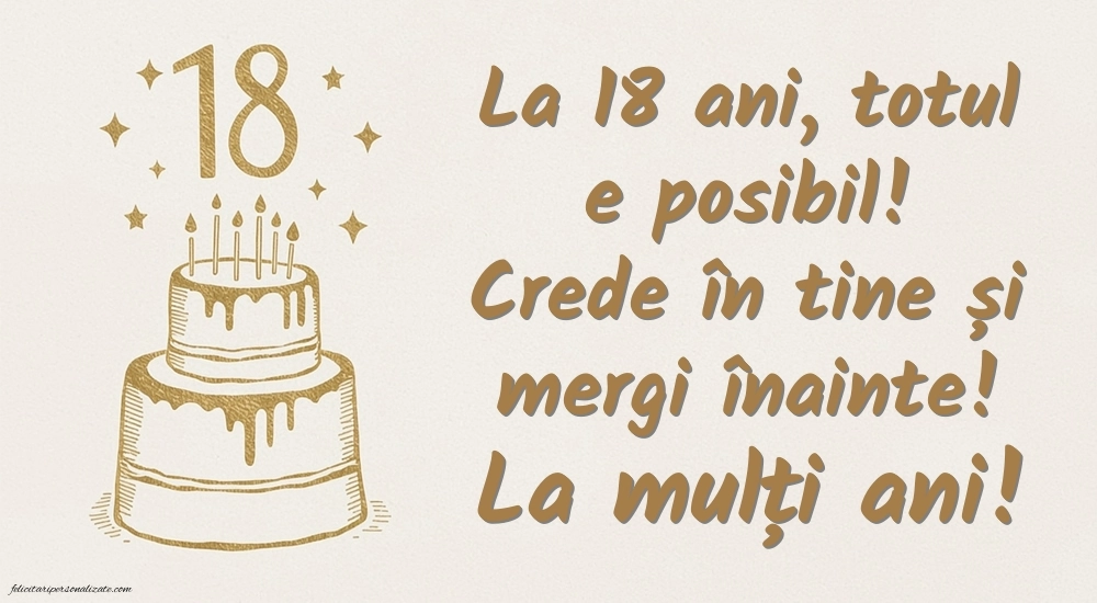 Cele mai frumoase imagini cu La Mulți Ani 18 ani: Tort